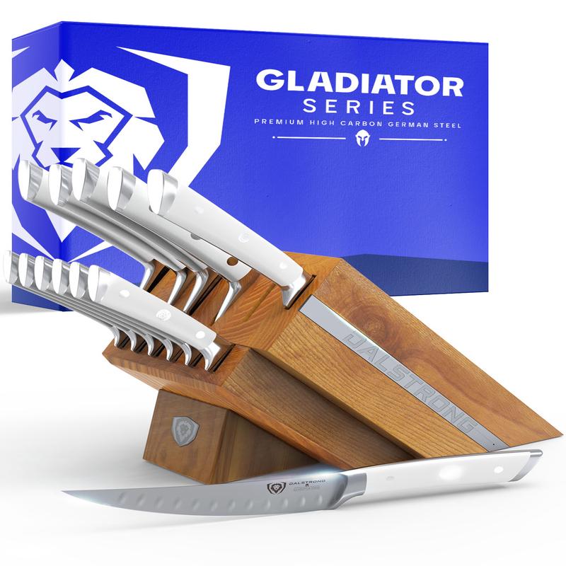 12-Piece Block Set | White Handles | Gladiator Series | NSF Certified | Dalstrong