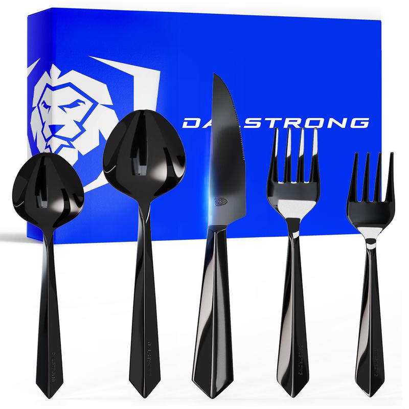 20-Piece Flatware Cutlery Set | Black Stainless Steel | Service for 4 | Dalstrong