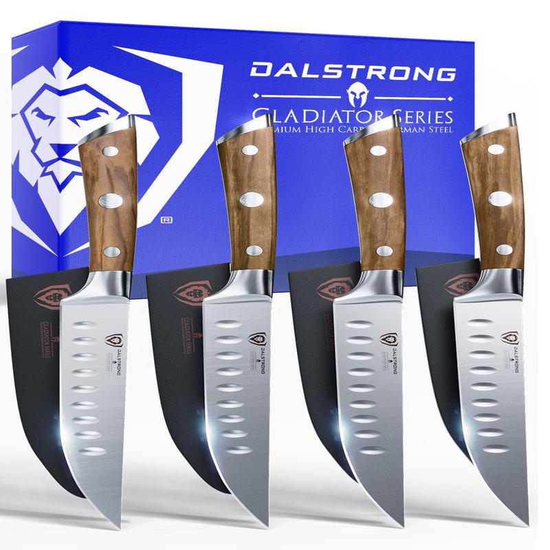 4-Piece Steak Knife Set 5" | Olive Wood Handle | Gladiator Series | Dalstrong