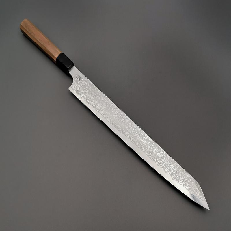 Yauji Yoshihiro Blue #2 Damascus Kiritsuke Yanagiba 330mm