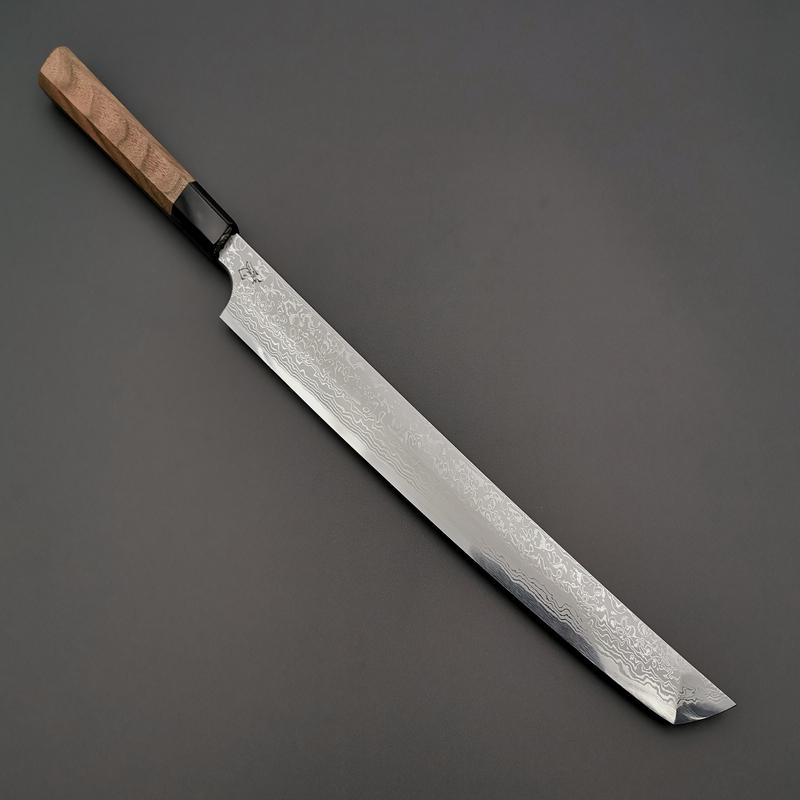 Yauji Yoshihiro Blue #2 Damascus Sakimaru Yanagiba 330mm
