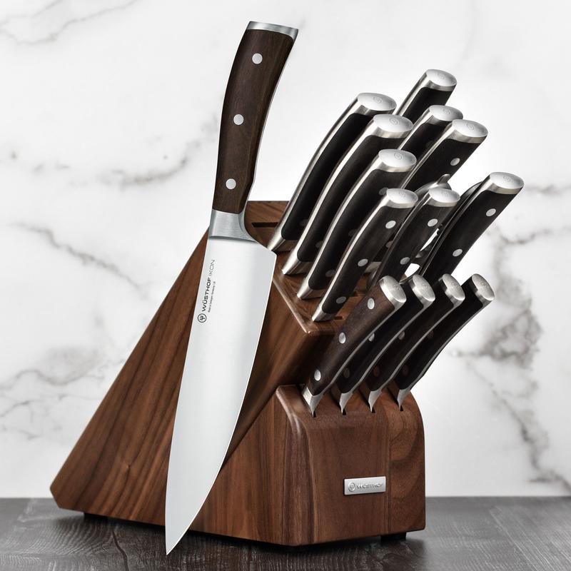 Wusthof Ikon Blackwood 16 Piece Walnut Knife Block Set