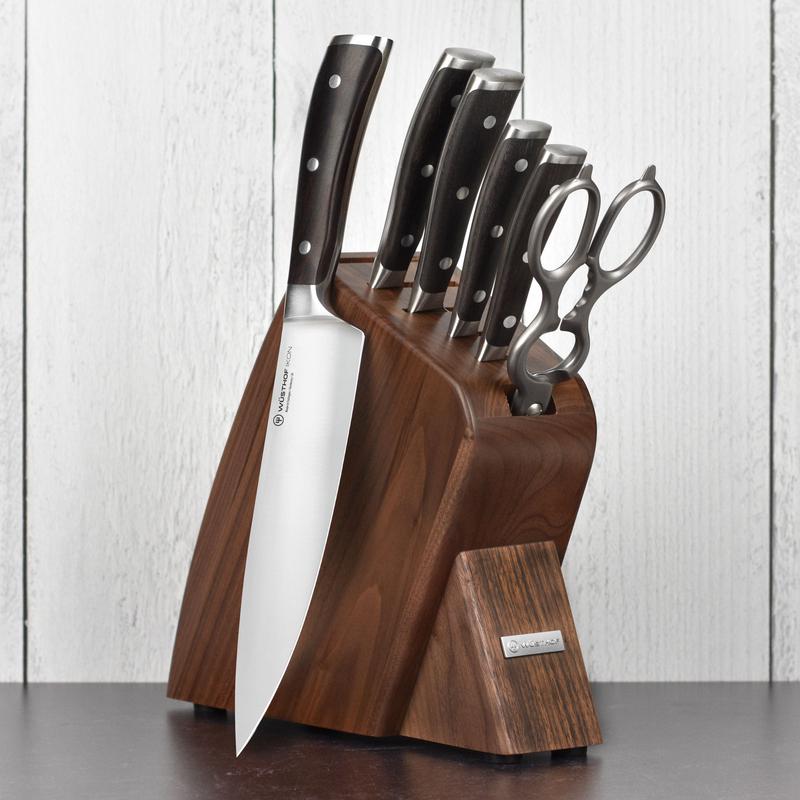 Wusthof Ikon Blackwood 7 Piece Walnut Slim Knife Block Set