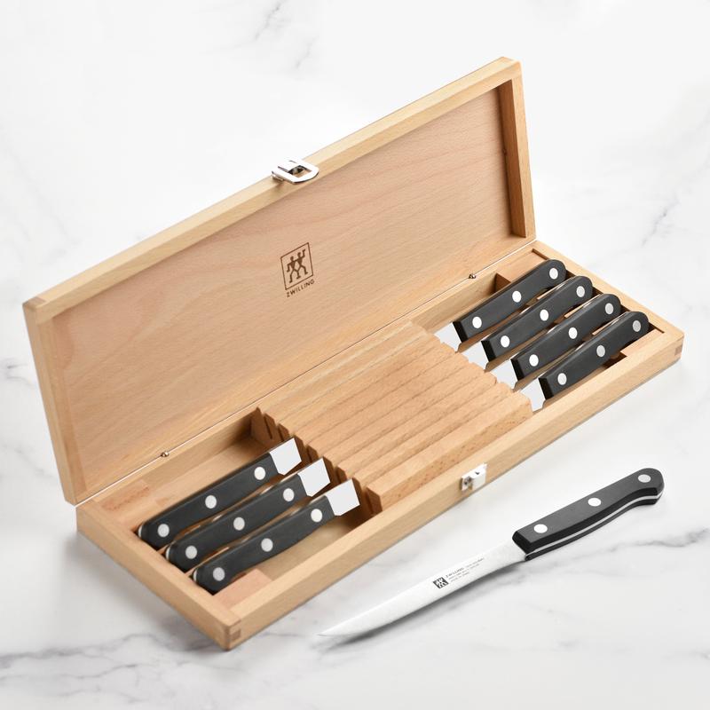 Zwilling Twin Gourmet 8 Piece Steak Knife Set with Wood Case