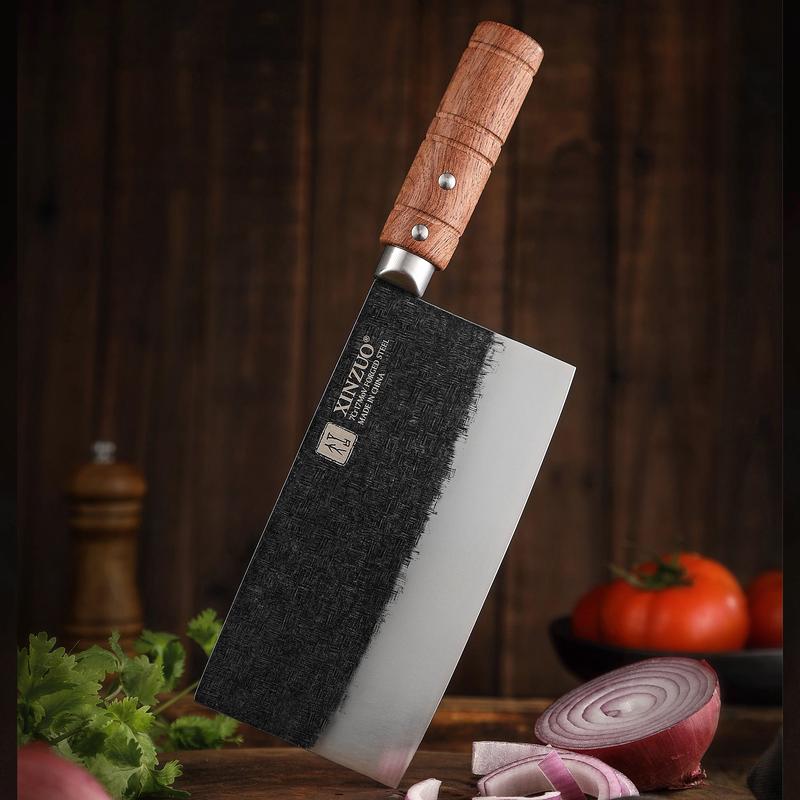 7 Chinese Cleaver Knife San-Mai 7Cr17MoV Steel Core Chinese Vegetable Cleaver