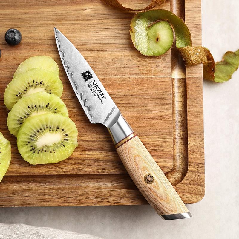 Xinzou B37S Composite Stainless Steel Paring knife with Pakka Wood Handle