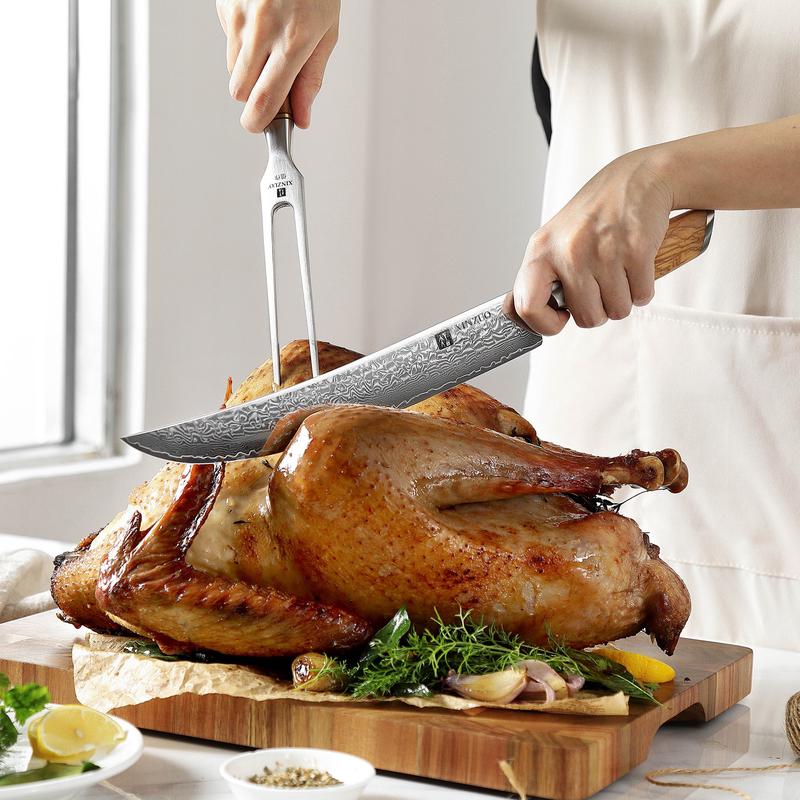 Xinxuo B37 Japanese Damascus 73 Layers Powder Steel Kitchen Carving Knife