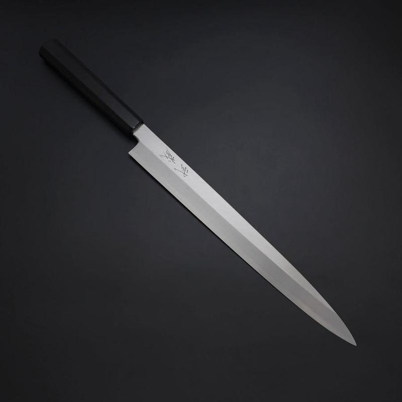 Yanagiba Silver Steel #3 Kasumi Buffalo Ebony Handle 300mm
