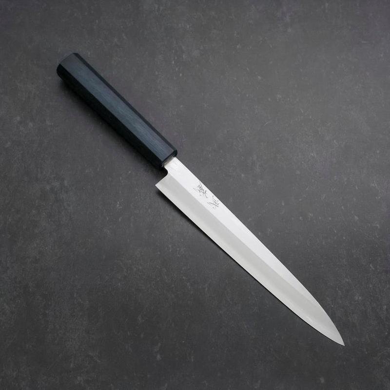 Yanagiba Silver Steel #3 Kasumi Dark Blue Urushi Handle 200mm
