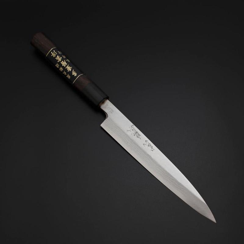 Yanagiba Blue Steel #2 Damascus Shitan Handle 180mm