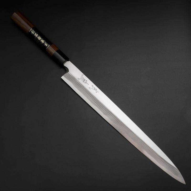 Yanagiba Blue Steel #2 Damascus Shitan Handle 330mm