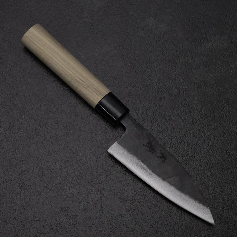 Ajikiri White Steel #2 Kurouchi Buffalo Magnolia Round Handle 105mm