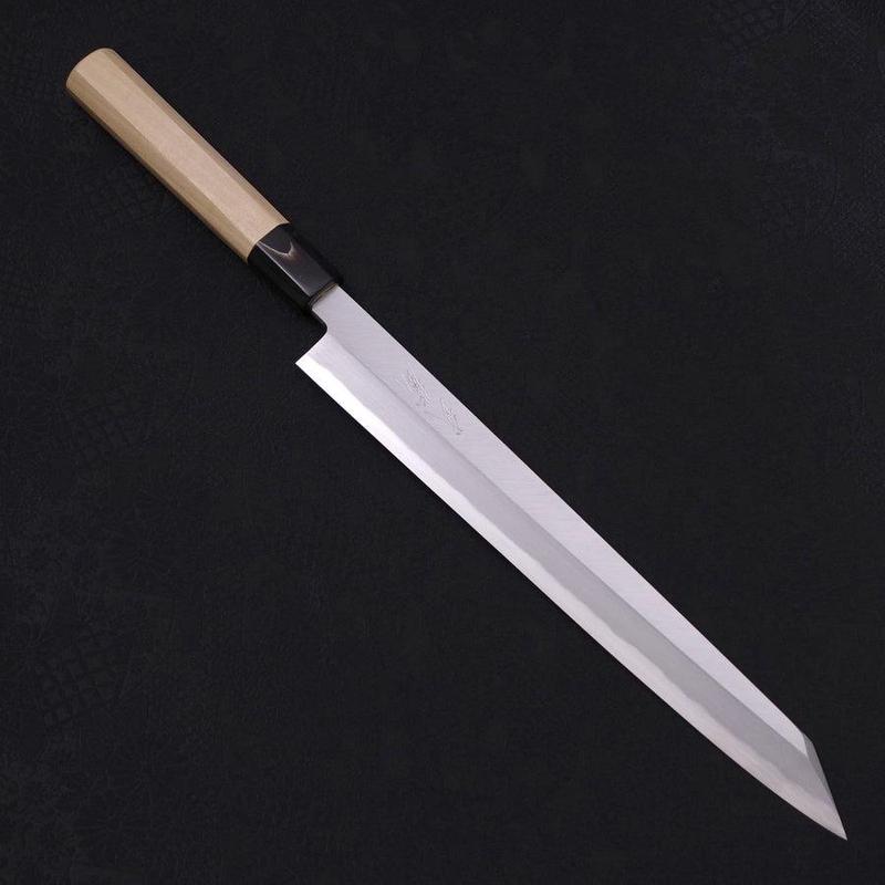 Yanagi Kiritsuke Blue Steel #2 Kasumi Magnolia Buffalo Handle 270mm