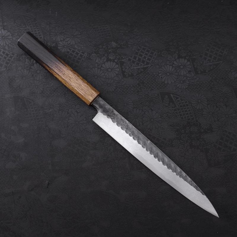 Yanagiba Blue Steel #2 Kurouchi Tsuchime Yaki Urushi Handle 200mm