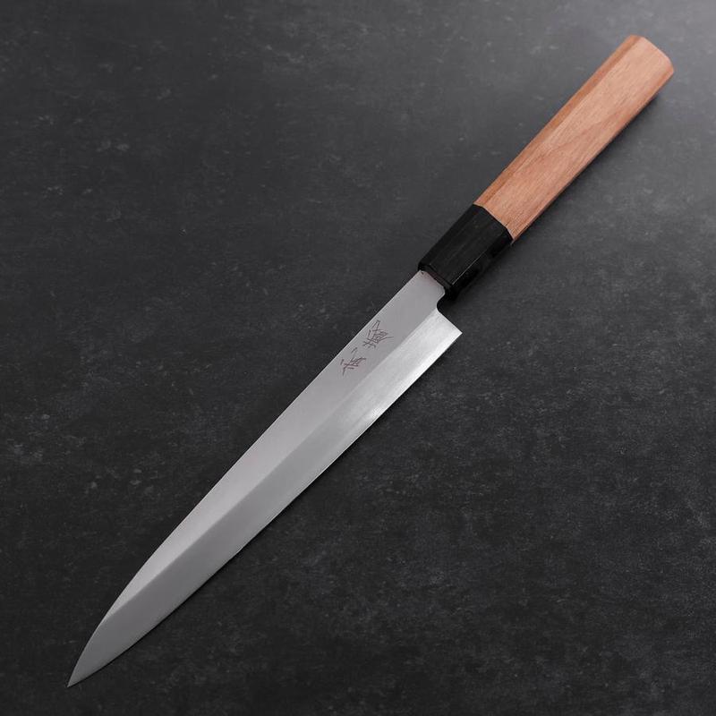 Yanagiba Left Hand AUS-10 Polished Buffalo Teak Handle 210mm