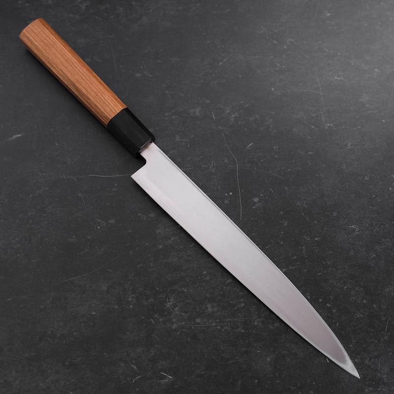 Yanagiba Left Hand AUS-10 Polished Buffalo Teak Handle 240mm