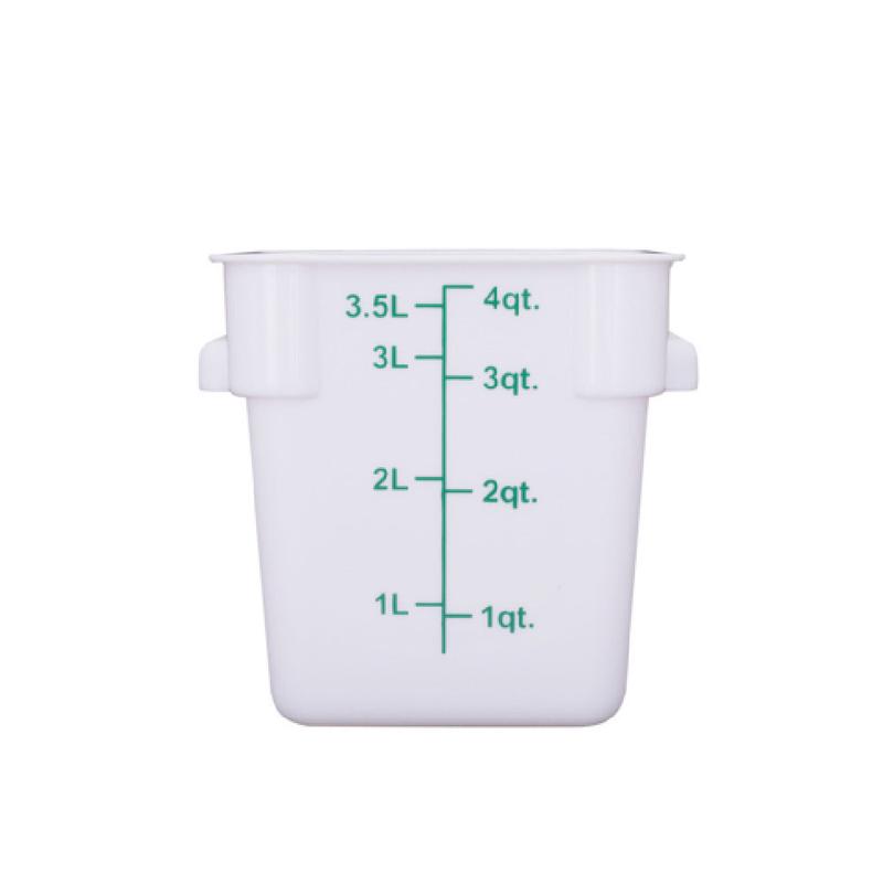 CAC China FS3P-SQ4W Food Storage Container 4 Qt. Square