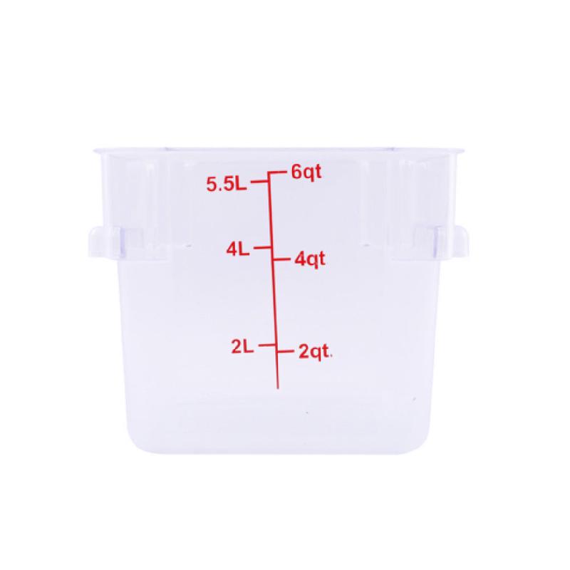 CAC China FS1P-SQ6C Food Storage Container 6 Qt. Square