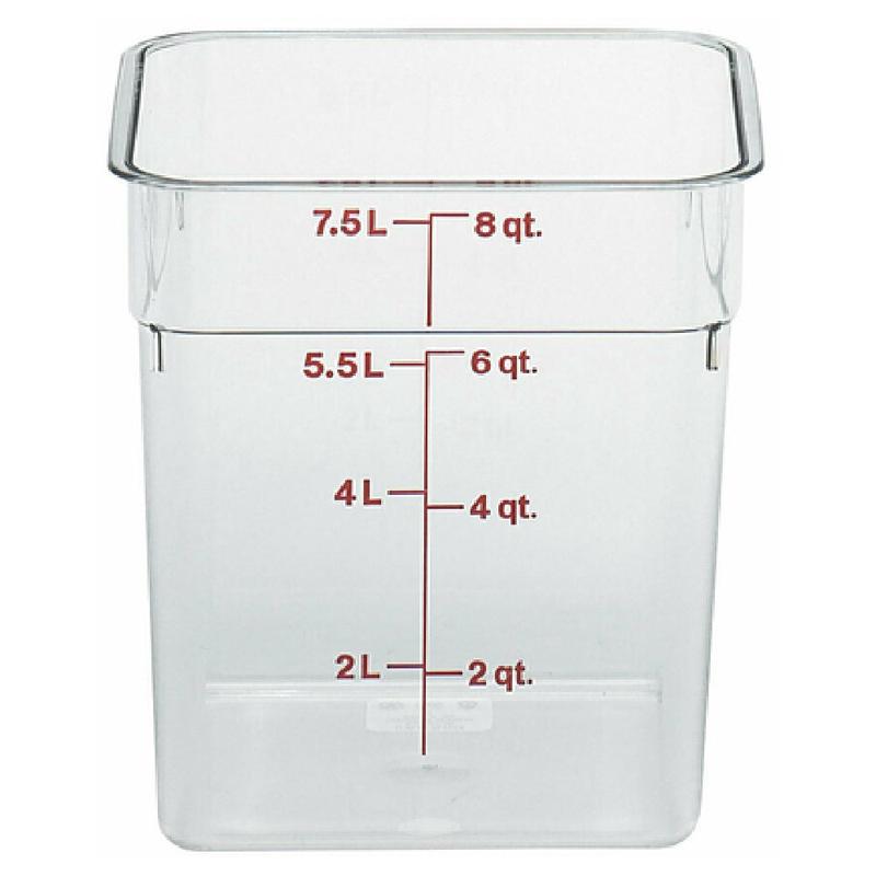 Cambro 8SFSCW135 CamSquare Food Container 8 Qt. 8-3/8"L X 8-3/8"W X 9-1/8"H