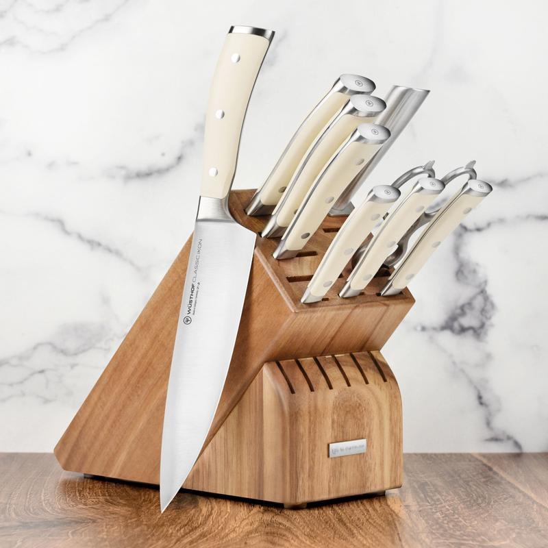 Wusthof Classic Ikon Creme 10 Piece Acacia Knife Block Set