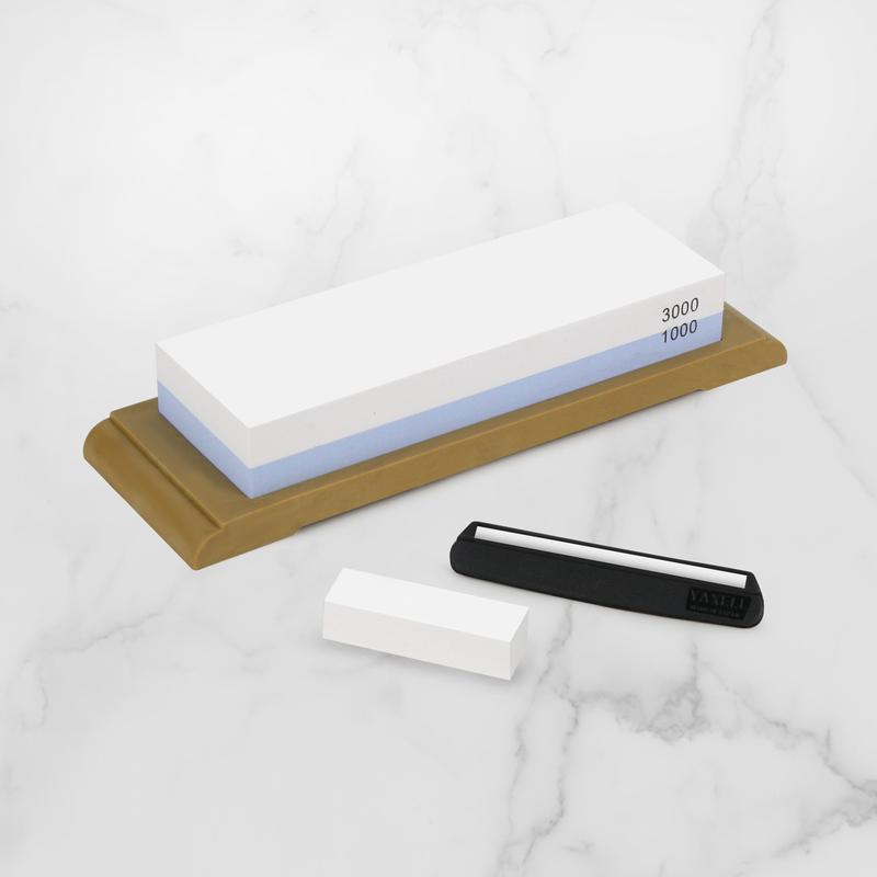 Yaxell 1000/3000 Combination Water Stone with Base & Leveling Stone