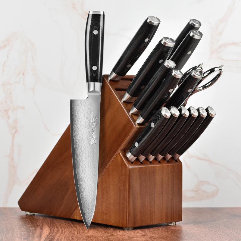 Yaxell Ran Plus 16 Piece Acacia Knife Block Set