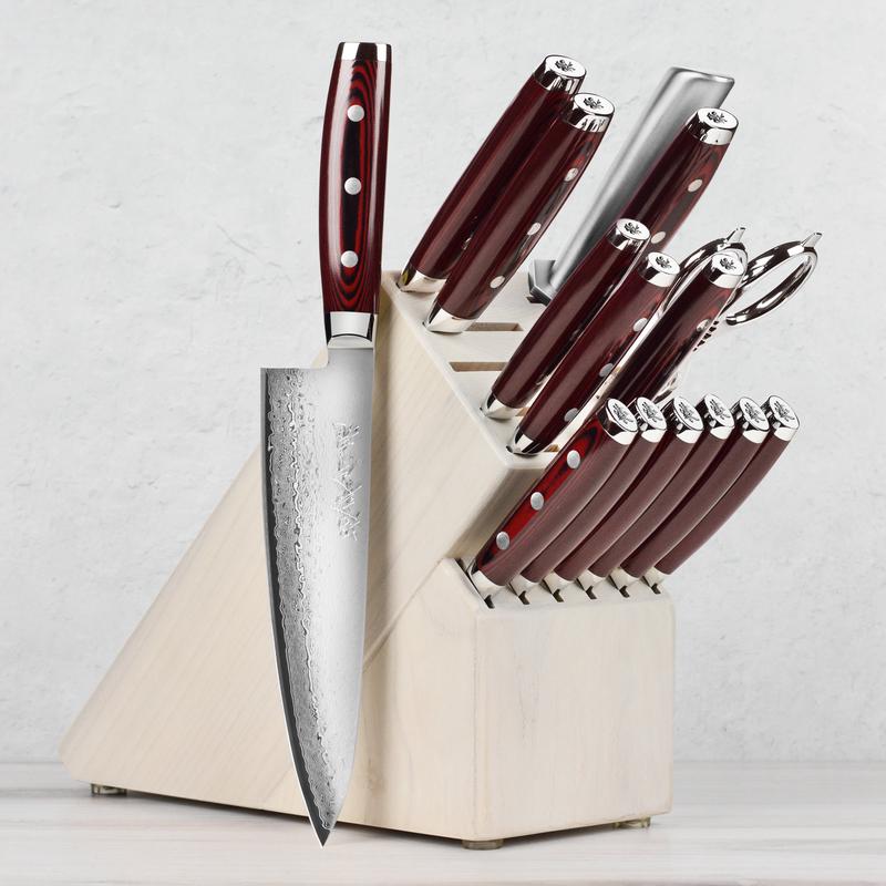 Yaxell Super Gou SG2 16 Piece Gray Ash Knife Block Set
