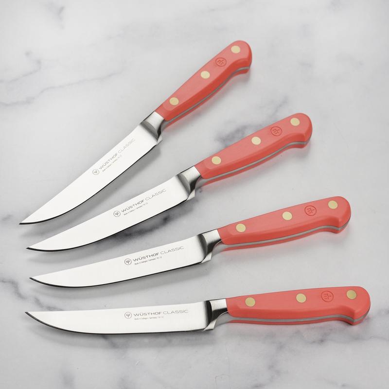 Wusthof Classic Coral Peach 4 Piece Steak Knife Set