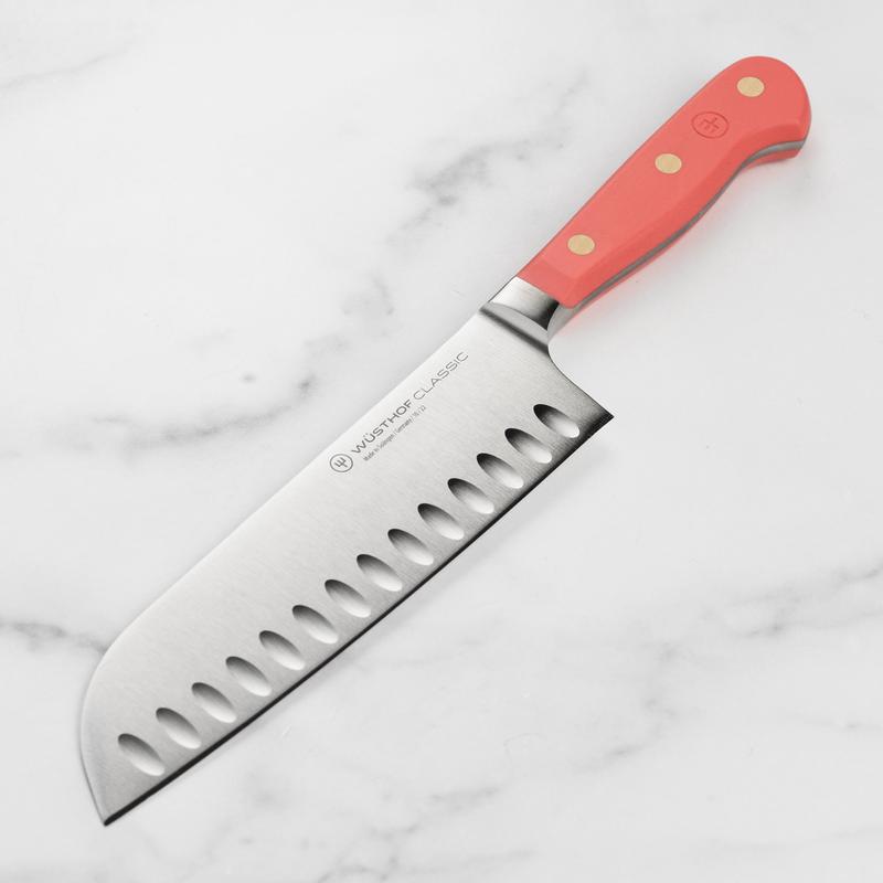Wusthof Classic Coral Peach 7" Hollow Edge Santoku Knife