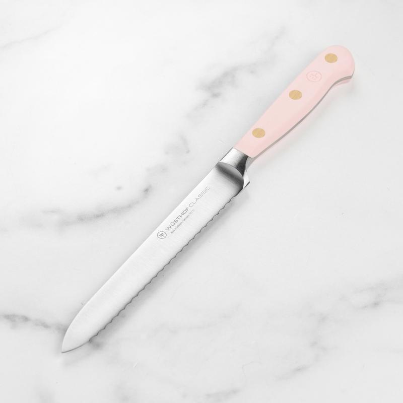 Wusthof Classic Pink Himalayan Salt 5" Serrated Utility Knife