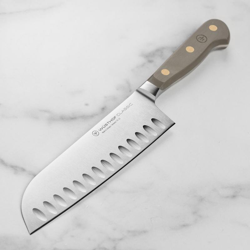 Wusthof Classic Velvet Oyster 7" Hollow Edge Santoku Knife