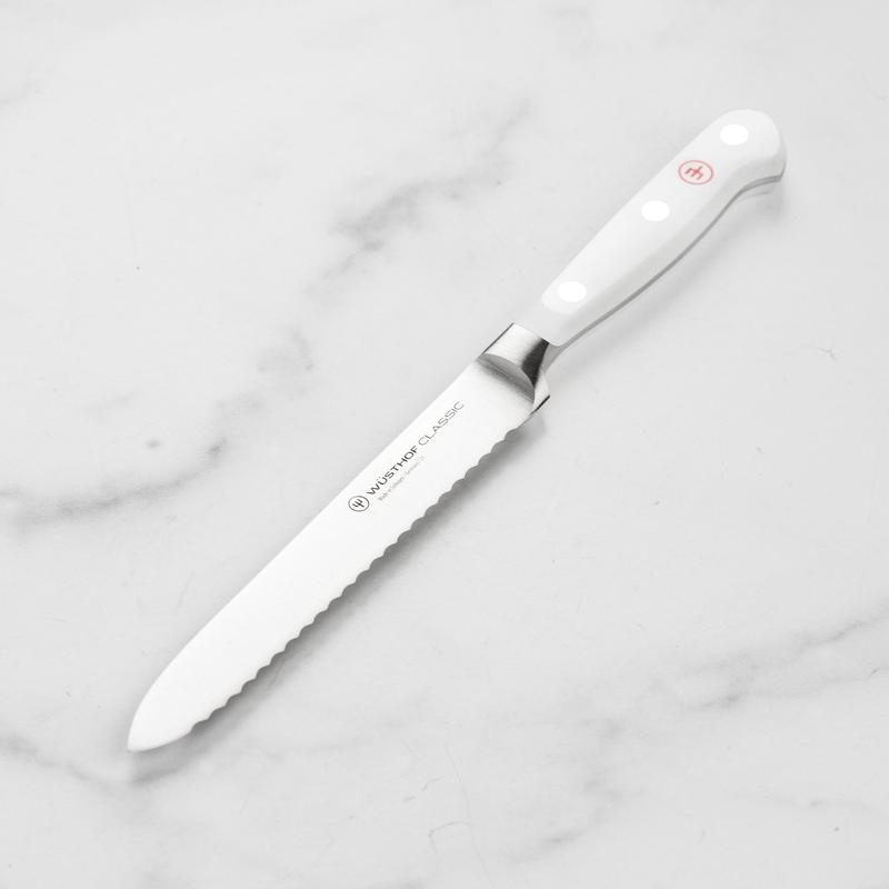Wusthof Classic White 5" Serrated Utility Knife