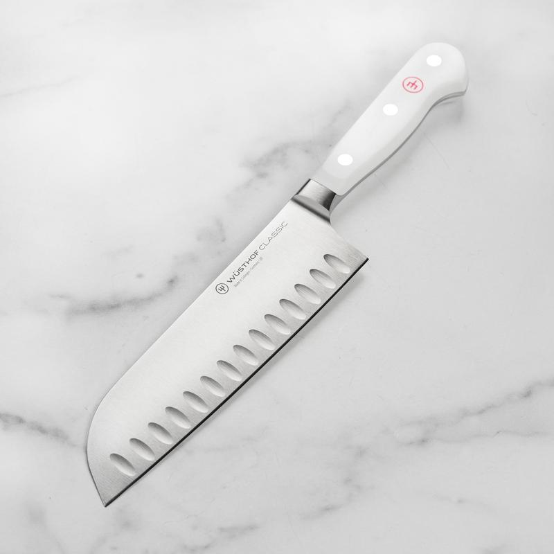 Wusthof Classic White 7" Hollow Edge Santoku Knife