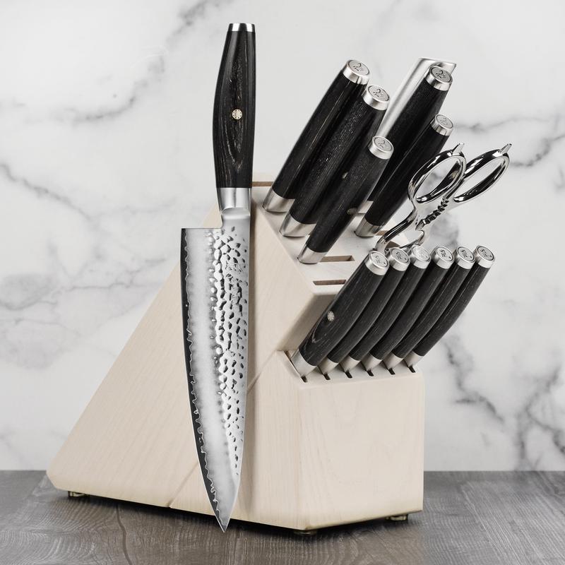 Yaxell Ketu SG2 15 Piece Gray Ash Knife Block Set