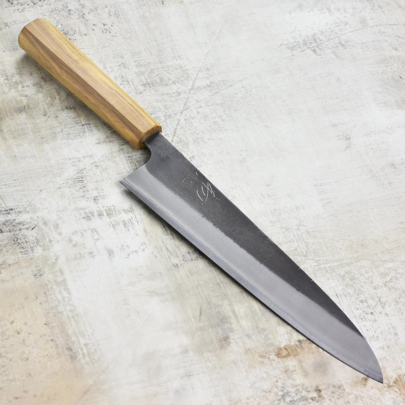 Yoshikane Shirogami #2 Kurouchi Stainless Clad 9.4" Gyuto, Olivewood