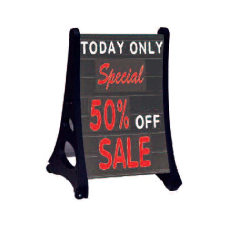 Aarco RAF-4 Roll A-Frame Sidewalk Sign 24"W X 36"H (board Only) 26-1/2"L X 24"W X 42" (overall Length)