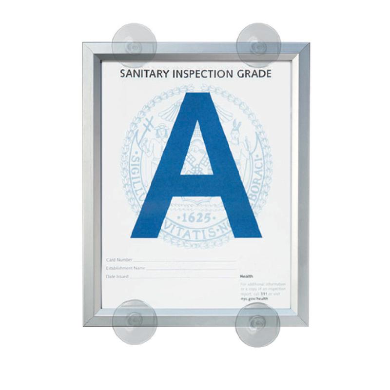 Aarco OTW118 Window Sign Holder 11" X 8-1/2" (4) Suction Cups