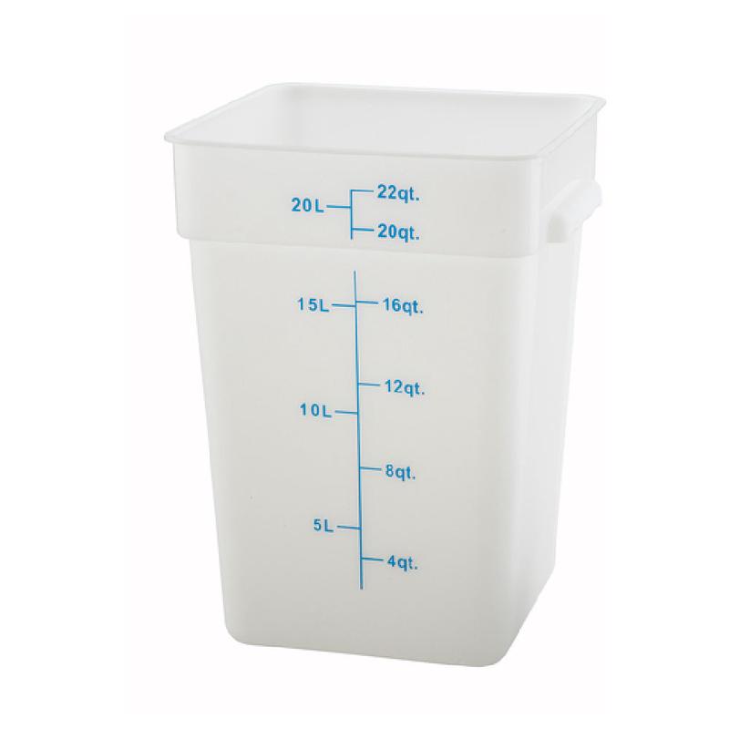 Winco PESC-22 Storage Container 22 Qt. 11" X 12" X 15-1/2"H