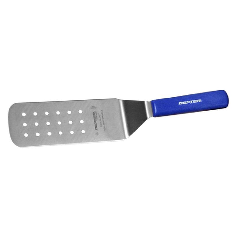 Dexter Russell PS286-8H-PCP Sani-Safe Cool Blue (19703H) Perforated Turner 8" X 3"