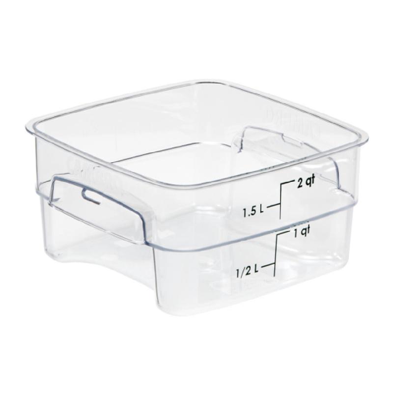 Cambro 2SFSPROCW135 CamSquare FreshPro Food Container 2 Qt. 7-1/2"L X 7-1/2"W X 3-9/10"H
