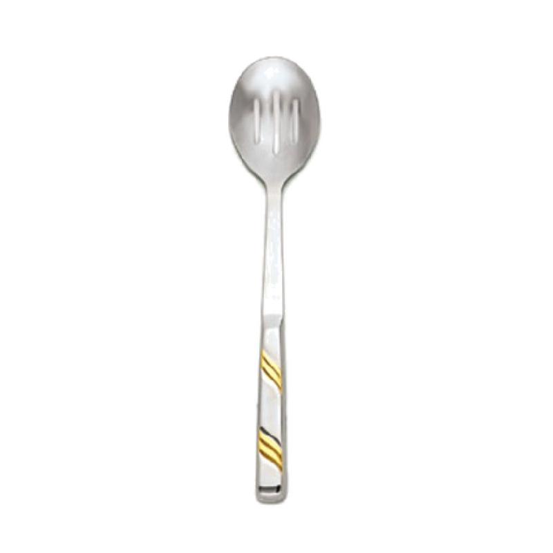 Alegacy Foodservice Products 112GD Goldcrest Serving Spoon 11-3/4" Overall Length Slotted