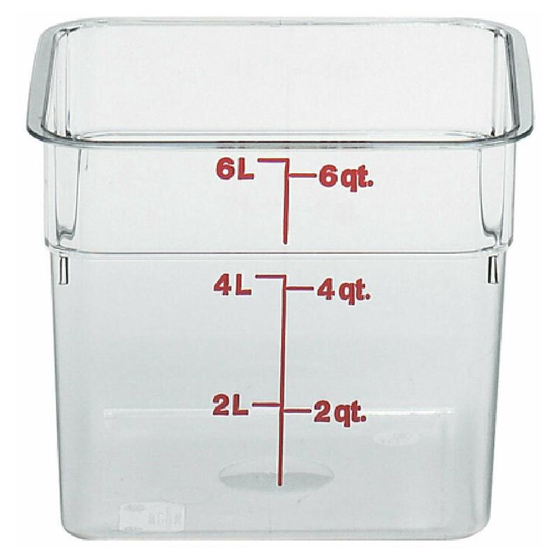 Cambro 6SFSCW135 CamSquare Food Container 6 Qt. 8-3/8"L X 8-3/8"W X 7-1/4"H