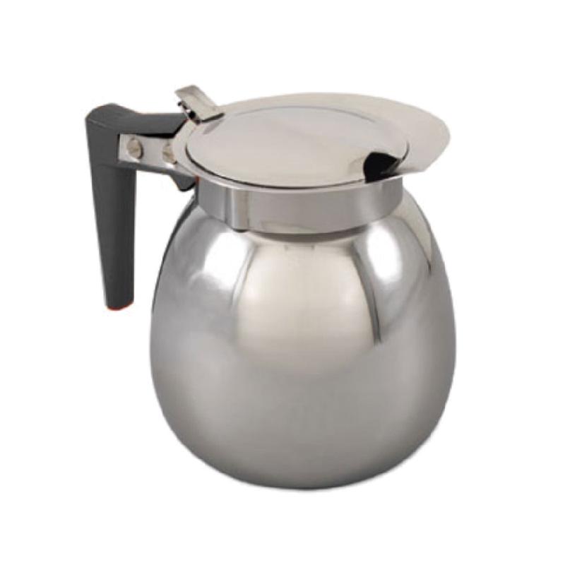 Alegacy Foodservice Products LC15B Coffee Decanter 64 Oz. Polished Stainless Steel With Black Plastic Handle