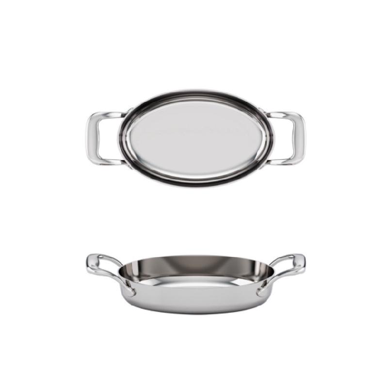 Tuxton RTVH-080 TuxCLAD 8-Inch Oval Pan 22-Fluid Ounce 5.0"W X 8.0"L X 1.5"H