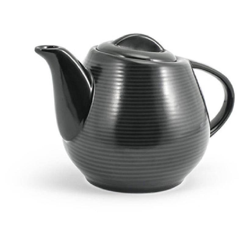 FOH BTP002BKP12 Spiral Teapot 15 Oz. 4" Dia. X 4"