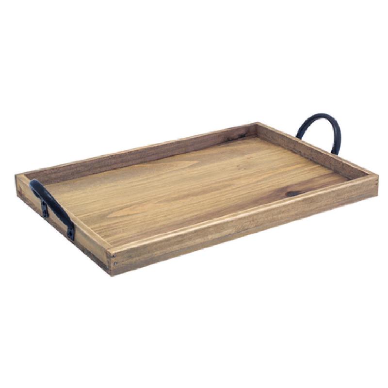 FOH SPT058NAW21 Rustic Wood Serving Sheet Pan 9"W X 13"D Rectangular