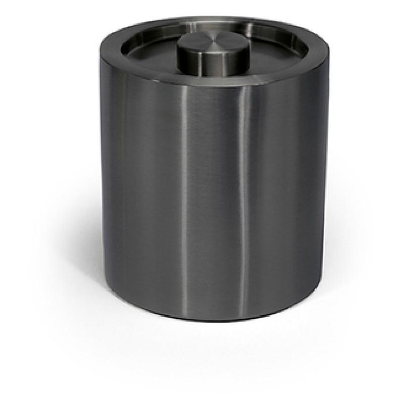 FOH RIB044BKS21 2qt Round Stainless Ice Bucket Matte Black With Matte Black Lid