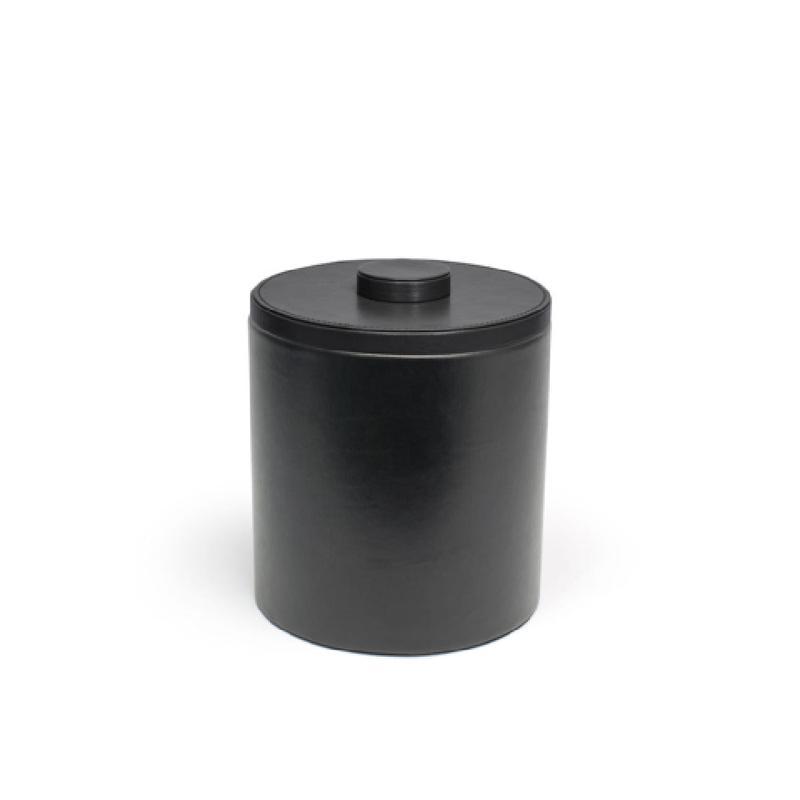 FOH RIB017BKL21 3.5qt Round London Ice Bucket Black With Black Lid Includes One RIB017BKL21-BTM 3.5qt Round London Ice Bucket Base Black