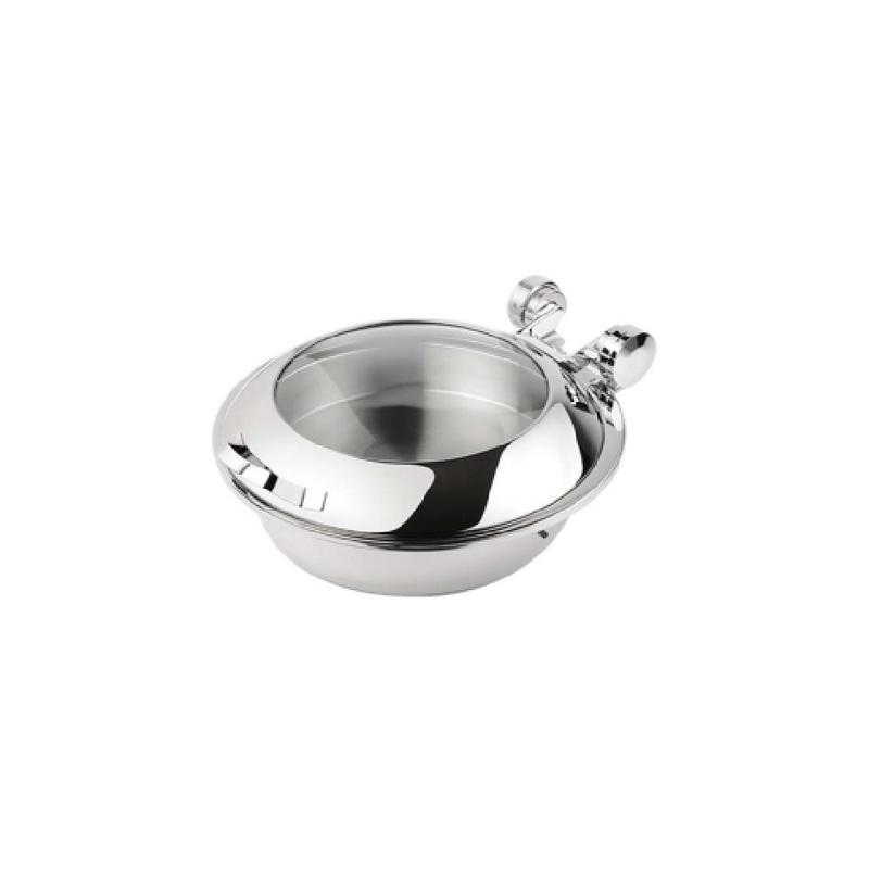 FOH BCH007MSS18 Smart Buffet Ware Smart W Chafer 4.8 Qt. Round With Tempered Glass Lid And Food Pan