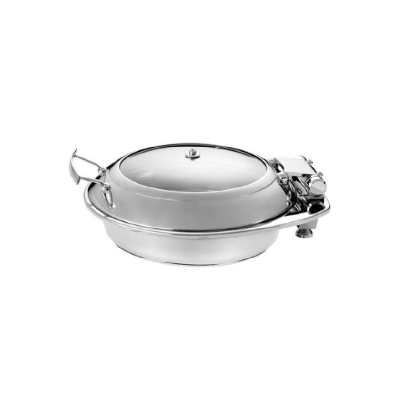 FOH BCH003MSS18 Smart Buffet Ware Smart Chafer 6.9 Qt. Round With Tempered Glass Lid And Food Pan